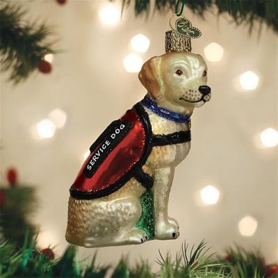 Old World Christmas Hanging Glass Tree Ornament, Service Dog Image 1