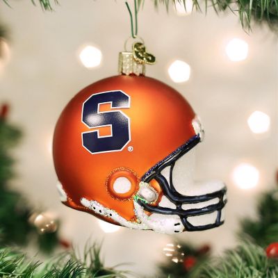 Old World Christmas Hanging Glass Tree Ornament, Syracuse University Football Helmet Image 1