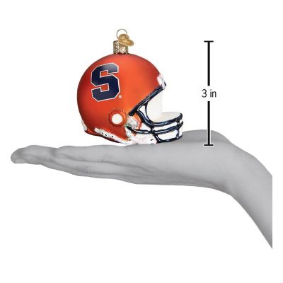 Old World Christmas Hanging Glass Tree Ornament, Syracuse University Football Helmet Image 2
