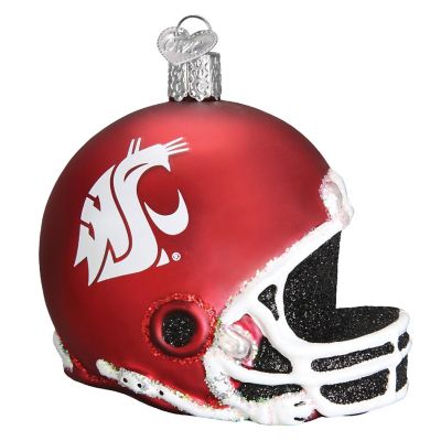 Old World Christmas Hanging Glass Tree Ornament, WSU Football Helmet Image 1