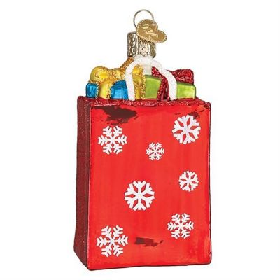 Old World Christmas Holiday Shopping Bag Tree Ornament Image 1