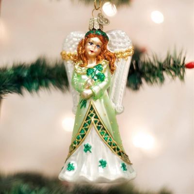 Old World Christmas Irish Angel Glass Ornament FREE BOX 10218 New Image 1