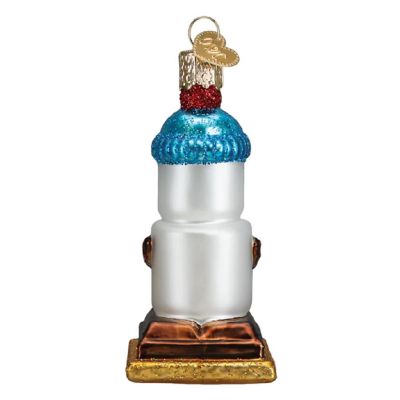 Old World Christmas Love You S'more Snowman Glass Ornament FREE BOX 3.75 inch Image 1