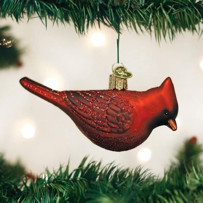Old World Christmas Northern Cardinal Bird Glass Ornament 16110 FREE BOX New Image 2