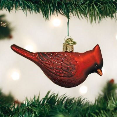 Old World Christmas Northern Cardinal Bird Glass Ornament 16110 FREE BOX New Image 3