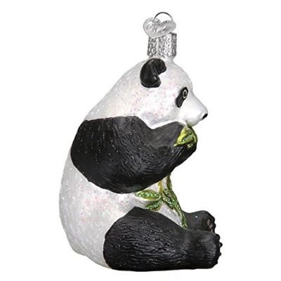 Old World Christmas Ornaments: Panda Glass Blown Ornaments for Christmas Tree Image 1