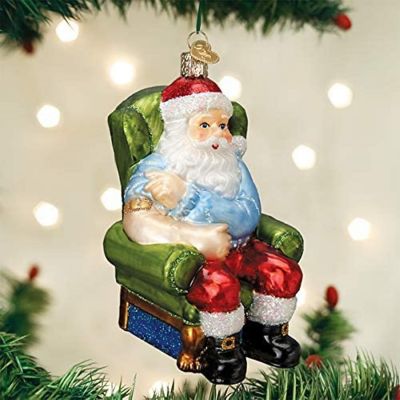 Old World Christmas Ornaments Santa Vaccinated Glass Blown Ornaments for Christmas Tree Image 1