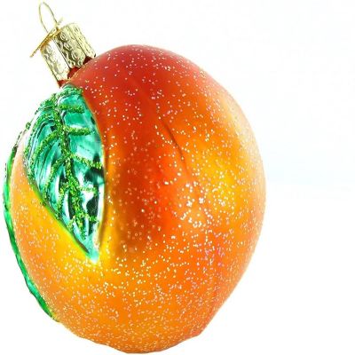 Old World Christmas Peach Glass Blown Hanging Christmas Ornament Image 1
