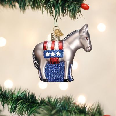 Old World Christmas Political Gifts Glass Blown Ornaments Democratic Donkey Image 1