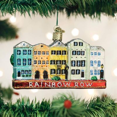 Old World Christmas Rainbow Row Buildings Ornament 20100 Charleston FREE BOX Image 2