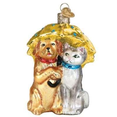 Old World Christmas Raining Cats and Dogs Glass Tree Ornament FREE BOX 12501 Image 1