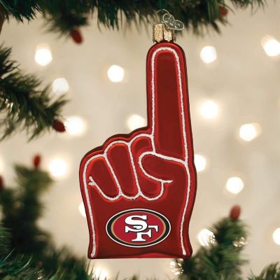 Old World Christmas San Francisco 49ers Foam Finger Ornament For Christmas Tree Image 1