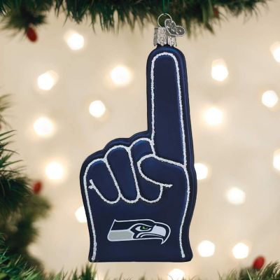 Old World Christmas Seattle Seahawks Foam Finger Ornament For Christmas Tree Image 1