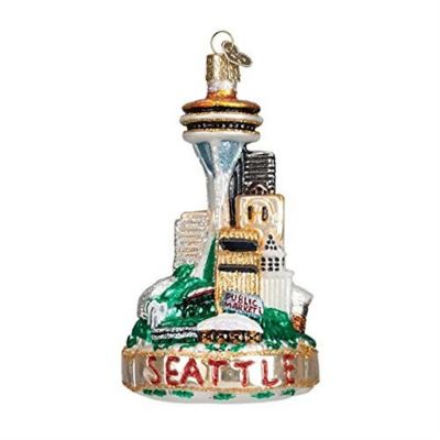 Old World Christmas Seattle Skyline Glass Blown Ornament Image 1