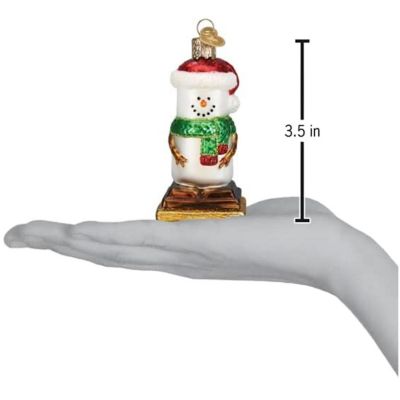 Old World Christmas SMores Snowman Glass Blown Ornament, Christmas Tree Image 3