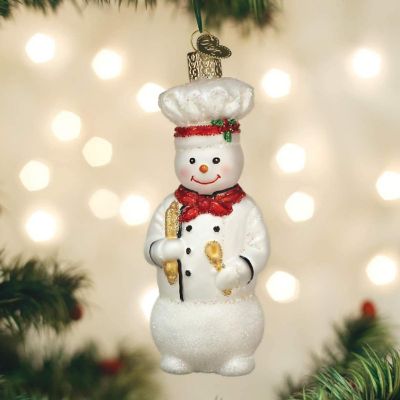 Old World Christmas Snowman Chef Glass Ornament FREE BOX 24184 New Image 3