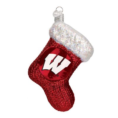 Old World Christmas University of Wisconsin Badgers Stocking Ornament 60808 New Image 1