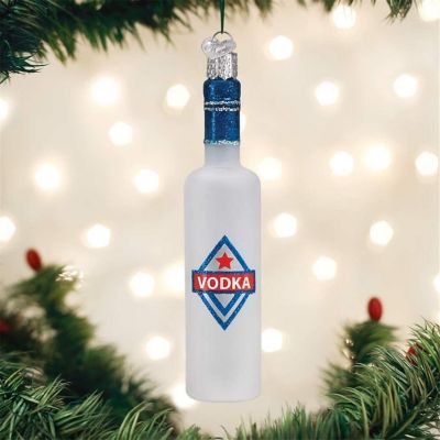 Old World Christmas Vodka Bottle Glass BlownOrnament Image 1