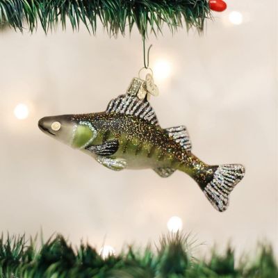 Old World Christmas Walleye Fish Glass Blown Ornament Image 1
