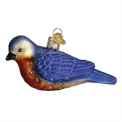 Old World Christmas Western Bluebird Bird Glass Ornament 16112 FREE BOX New Image 1