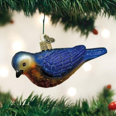 Old World Christmas Western Bluebird Bird Glass Ornament 16112 FREE BOX New Image 2