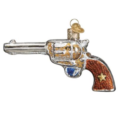 Old World Christmas Western Revolver Glass Blown Ornament Image 2