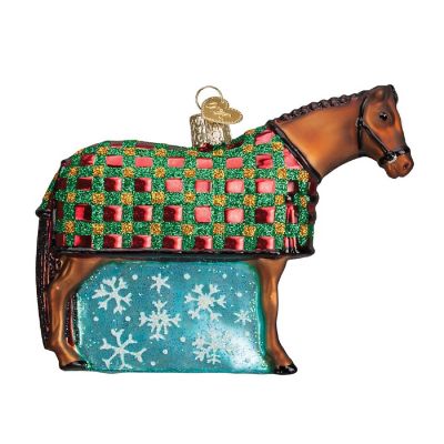 Old World Christmas Winter Snowflake Horse Glass Ornament 12424 FREE BOX New Image 1