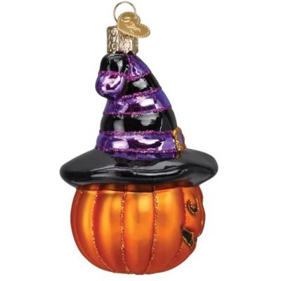 Old World Christmas Witch Pumpkin Glass Blown Ornament, Christmas Tree Image 2
