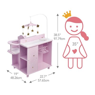 Olivia's Little World - Twinkle Stars Princess Baby Doll Changing Station with Storage Image 3