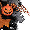 Orange and Black Haunted House Halloween Wreath  24-Inch  Unlit Image 2