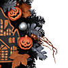 Orange and Black Haunted House Halloween Wreath  24-Inch  Unlit Image 3