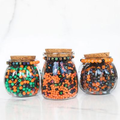 Orange PUMPKIN Jar DIY Bead Kit Image 2