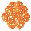 Orange with White Stars 11" Latex Balloons &#8211; 24 Pc. Image 1