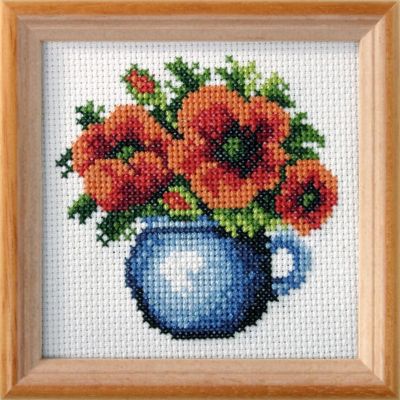 Orchidea Stamped Cross stitch kit Poppies 7593 Image 1