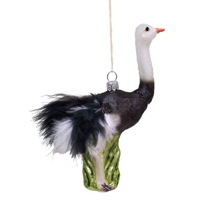 Ostrich Bird Polish Glass Christmas Tree Ornament Animal Made in Poland Image 1
