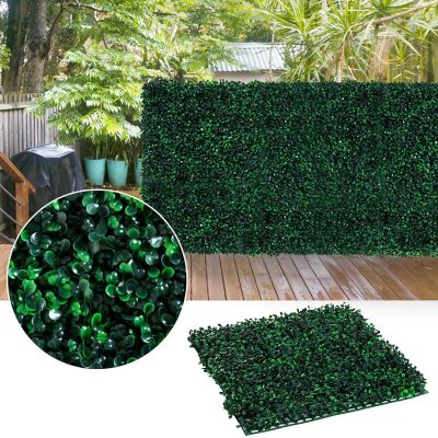 Outsunny 12 Piece 19" x 19" Milan Artificial Grass Water Drainage and Soft Feel Dark Green Image 2