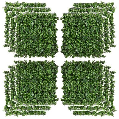 Outsunny 12PCS Artificial Boxwood Wall Panels 20" x 20" Sweet Potato Leaf Privacy Fence Screen Faux Hedge Greenery Backdrop for Home Garden Backyard Balcony Image 1