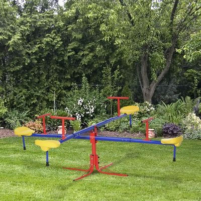 Outsunny Teeter Totter 4 Seat Outdoor Seesaw Image 1