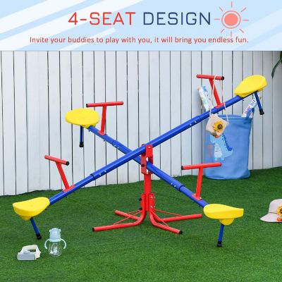 Outsunny Teeter Totter 4 Seat Outdoor Seesaw Image 3