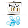 Pacifier Hunt Game Sign with Blue Pacifiers Kit - 49 Pc. Image 1