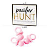 Pacifier Hunt Game Sign with Pink Pacifiers Kit - 49 Pc. Image 1
