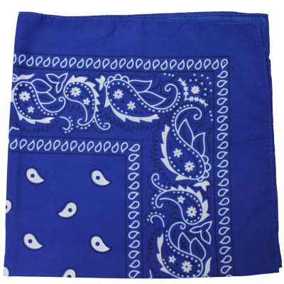 Pack of 4 X-Large Paisley Cotton Printed Bandana - 27 x 27 inches (Royal Blue) Image 1