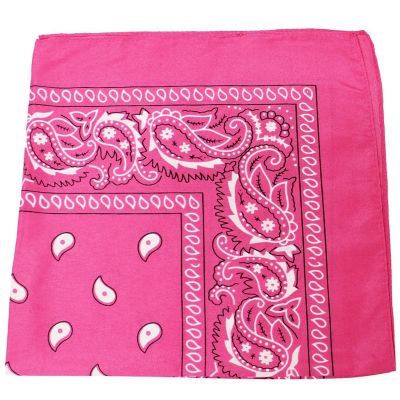 Pack of 5 X-Large Paisley Cotton Printed Bandana - 27 x 27 inches (Hot Pink) Image 1