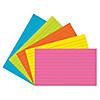 Pacon Index Cards, 5 Super Bright Assorted Colors, 0.25" Ruled, 3" x 5", 75 Cards Per Pack, 6 Packs Image 1