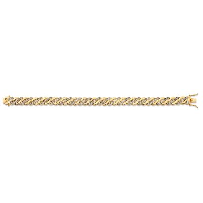 PalmBeach Jewelry Men's Gold-Plated Genuine Diamond Accent Curb Link Bracelet (9mm), Box Clasp, 8.5 inches Size Image 3