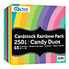 Paper Accents Cardstock Variety Pack 12x12 Rainbow 65lb Candy Duo 250pc Image 1