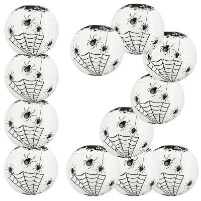 PaperLanternStore 12 PACK 14" Halloween Spiders Spooky Bug Webs Paper Lantern Image 2
