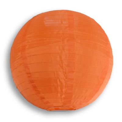 PaperLanternStore 12 PACK 14" Orange Shimmering Nylon Lantern, Even Ribbing, Durable Image 1
