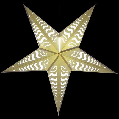 PaperLanternStore 24" Solid White Tidal Waves Cut-Out Paper Star Lantern Image 1