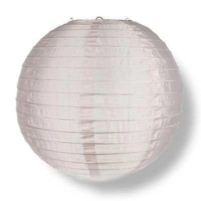 PaperLanternStore 4" Rose Quartz Pink Round Shimmering Nylon Lantern, Even Ribbing (10 PACK ) (String Light Sold Separately) Image 1